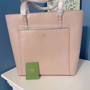 Kate Spade Grand Street Sadie Leather Large Tote Bag Shoulder Bag Warm Vellum